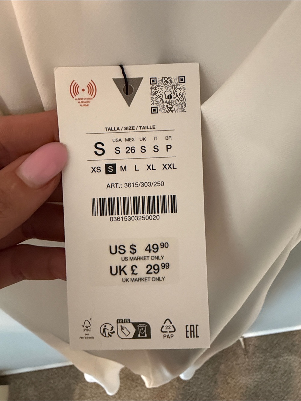 Zara White Satin Maxi Slip Dress with Strappy Back - Picture 6 of 6